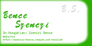 bence szenczi business card